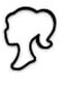 Bundle of Doll Head Cheerleader Cookie Cutter with Easy Push Design 4 inch