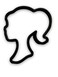 Bundle of Doll Head Cheerleader Cookie Cutter with Easy Push Design 4 inch