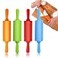 Faxco 4 Pack Mini Rolling Pin for Kids 9 Inch Plastic Handle Rolling Pin NonStick Silicone Rolling Pins for Children Cake Baking