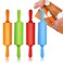 Faxco 4 Pack Mini Rolling Pin for Kids 9 Inch Plastic Handle Rolling Pin NonStick Silicone Rolling Pins for Children Cake Baking