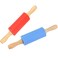 Honglida Mini Silicone Rolling Pin for Kids Nonstick Surface Wood Handle 9 Inch 2 Pack