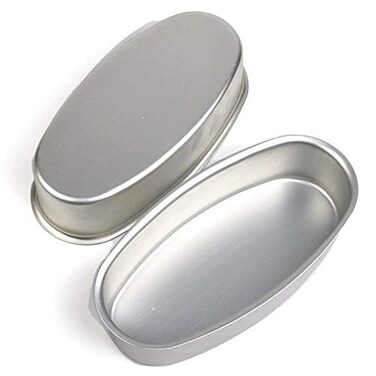 OUKEYI 2 pack Pan Bakeware NonStick Pro Loaf Pans 8in Oval Shape Cake Pan Aluminum Cheese Cake Mold Breads for Home Kitchen Bakery