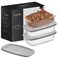 JoyJolt Glass Loaf Pan Set with Lid Rectangular 19 Quart Deep Meatloaf Banana Bread Loaf Pans