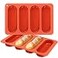 Webake 6 Inch Hot Dog Bun Pan 2 Pack SIlicone Hotdog Bun Molds Nonstick Bread Forms Mini Baguette Sandwich Baking Tray for Sub hoagie roll