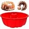 ASBAYSON 10 Inch Round Silicone Cake Pan NonStick Silicone Baking Mold Bakeware for Cake Jello Gelatin Red 1 Pack