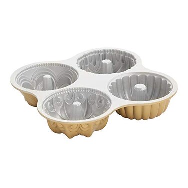 Nordic Ware 91377 Nordicware 9 Cup Bundt Quartet Pan Gold
