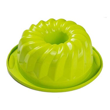 Webake Silicone Fluted Tube Cake Baking Pan 10 Inch Nonstick Cake Mold Bakeware Green