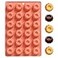 Fchil Mini Buntz Cake Silicone Pan 24Cavity Nonstick Fluted Ring Baking Mold for Donuts Mousse Chocolate Jelly Pudding Terracotta 118 x 76 in