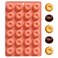 Fchil Mini Buntz Cake Silicone Pan 24Cavity Nonstick Fluted Ring Baking Mold for Donuts Mousse Chocolate Jelly Pudding Terracotta 118 x 76 in