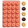 Fchil Mini Buntz Cake Silicone Pan 24Cavity Nonstick Fluted Ring Baking Mold for Donuts Mousse Chocolate Jelly Pudding Terracotta 118 x 76 in