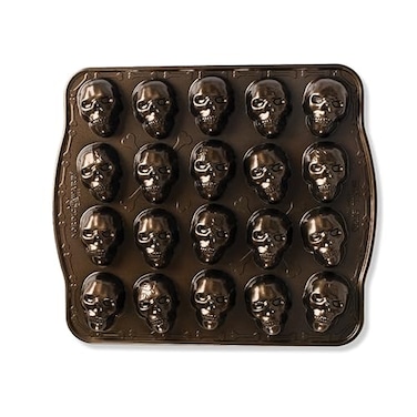 Nordic Ware Skull Bite Cakelet 25 Cups Bronze