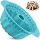 Kenond Silicone Fluted Pans Nonstick with Sturdy Handle Baking Molds Perfect Bakeware for Cake Jello Gelatin Bread Para Gelatinas 95 Inch Blue