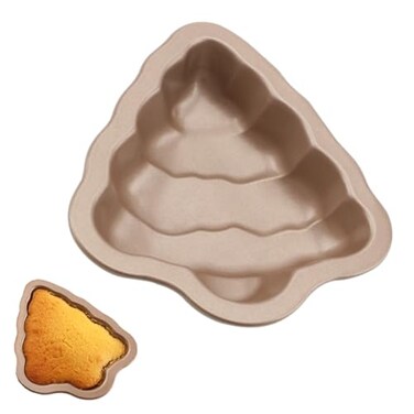 Crethinkaty Christmas Tree Shape Mini Cake Pan Pie Molds 53 IN Cake Tin Non Stick Bakeware for Christmas Cake Chocolate Fondant Sweets Baking Molds