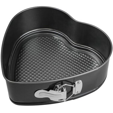 Webake 9in Heart Shaped Nonstick Springform Pan Ideal for Cheesecakes Quiches Black