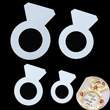RAYNAG Set of 4 Diamond Cake Stencils Baking Templates Plastic Sheet Flat Bread Stencil Template 8101214 Inch Decor Stencil