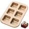 Webake Brownie Cake Pan 6Cavity NonStick Square Muffin Pan 16 Inch Deep Brownie Mold Small Cake Pan Bakeware for Oven Baking