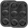 Beasea Muffin Pan 6 Cup Set of 2 Non Stick Muffin Baking Pan Carbon Steel Muffin Pan Bakeware Set Cupcake Baking Pan for Oven Baking