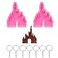 Wenplus 2 Pcs Castle Silicone Mold with Hole Castle Shaped Keychain Molds Chocolate Candy Cake Clay Baking Moulds and 10 Pieces Key Rings with Chain Castle