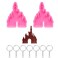 Wenplus 2 Pcs Castle Silicone Mold with Hole Castle Shaped Keychain Molds Chocolate Candy Cake Clay Baking Moulds and 10 Pieces Key Rings with Chain Castle