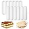 Fchil Silicone Eclair Mold 6Cavity Hot Dog Bun Pan Finger Biscuit Baking Tray for Chocolate Cracker Bar White Set of 2