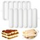 Fchil Silicone Eclair Mold 6Cavity Hot Dog Bun Pan Finger Biscuit Baking Tray for Chocolate Cracker Bar White Set of 2