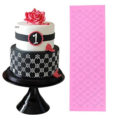 Anyana 15 sugar edible daisy grid lattice lace cake silicone Embossing Mat Texture fondant impression lace mat decorating mold gum paste cupcake topper tool icing candy imprint baking moulds