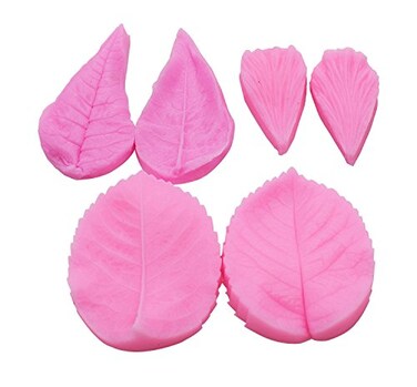 KOOTIPS Leaf Mold 3Pcsset Silicone Leaf Petal Veiner Sugar Craft Tools Fondant and Gum Paste Mold