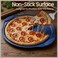 BAKKENMASTER Bakken Pizza Baking Pan Round Perforated Carbon Steel Pan with NonStick Marble Coating Oversized Silicone Handle Dishwasher Safe HighTemperature Resistant Durable Easy Cleanup Blue 1 Pack