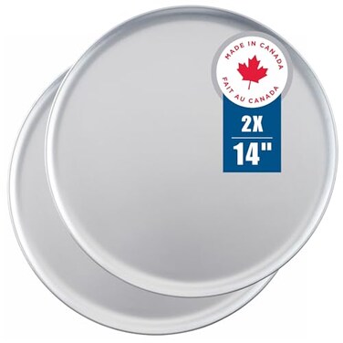Norjac 14 Inch Pizza Pan 2 Pack Round Aluminum Pans Baking Tray for Oven RustFree Durable Long Lasting