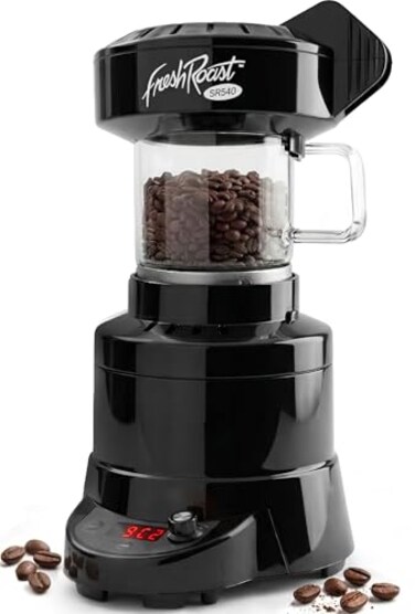 Fresh Roast SR540 Automatic Coffee Bean Roaster Roast Coffee At Home Variable Heat Settings Convection Fan Control Digital Status Display Speed Roasting System The Freshest Roast On Earth