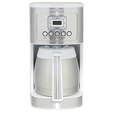 Cuisinart 12Cup Coffee Maker Programmable PerfecTemp Thermal Carafe Coffee Machine with 14 Cup Setting Brew Strength Control and Brew Pause Stainless Steel White