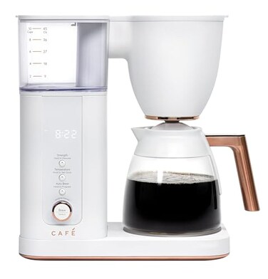 Caf&Atilde; Caf Specialty Drip Coffee Maker 10Cup Glass Carafe WiFi Enabled VoicetoBrew Technology Smart Home Kitchen Essentials SCA Certified BaristaQuality Brew Matte White