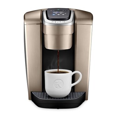 Keurig KElite Single Serve KCup Pod Coffee Maker with Strength and Temperature Control Iced Coffee Capability 8 to 12oz Brew Size Programmable Brushed Gold