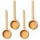FLYPOKER Bamboo Wooden Coffee Scoop Long Handle Measuring Scoop for Jars