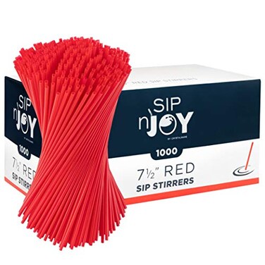 Crystal Ware Crystalware Plastic Sip Stirrers 7 12 Inch 1000box Red