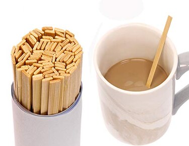 Mini Skater 54 Inch Bamboo Coffee Stirrers Eco Friendly Biodegradable Stir Sticks for Tea Hot Cold Beverages 100