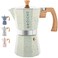 GROSCHE Milano Moka pot Stovetop Espresso maker Greca Coffee Maker Stovetop coffee maker and espresso maker percolator Mint 9 cup