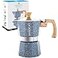 GROSCHE Milano Moka Pot Stovetop Coffee Maker and Percolator for Espresso 3 Cup Indigo