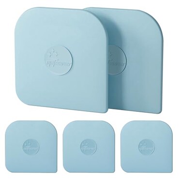 Matscover Pan Scraper 5 Pcs Pot Scraper Plastic Pot Scraper Non Scratch for Cast Iron Pot and Pan Cleaning Sturdy Scraper Kitchen ToolAqua