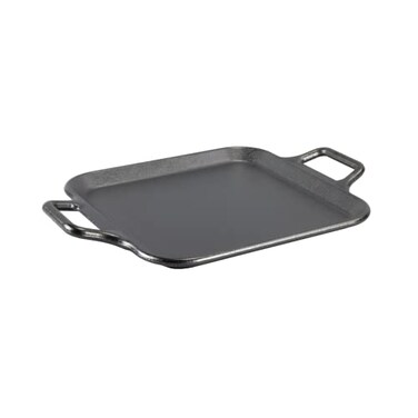 Lodge BOLD 12 Inch Seasoned Cast Iron Square Griddle with Loop Handles DesignForward Cookware
