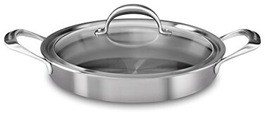 KitchenAid KC2C35BRST 5Ply Copper Core 35 quart Braiser with Lid Stainless Steel Medium Stainless Steel Finish
