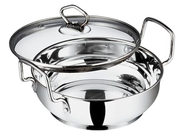 Vinod Cookware Induction Friendly Kadai With Lid Silver 2 Litres