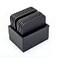 Dacasso A1043 Leather 10 Square Coaster Set with Holder Black