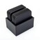 Dacasso A1043 Leather 10 Square Coaster Set with Holder Black