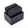 Dacasso A1043 Leather 10 Square Coaster Set with Holder Black