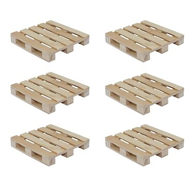 Creative Hobbies 6Pack Mini Wood Pallet Coasters for Beverages Hot and Cold Drinks Mini Building Blocks Stacking DIY Crafts 4 x 4 x 1116