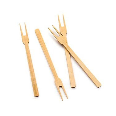 RSVP International Compostable Bamboo Serving Cocktail Picks Appetizer Fork 50Count 6