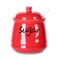 ONTUBE Ceramic Sugar Bowl with Lid and Spoon 12oz Red