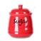 ONTUBE Ceramic Sugar Bowl with Lid and Spoon 12oz Red