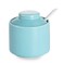 ONTUBE Ceramic Sugar Bowl with Lid and Spoon 8oz Salt Bowl Blue
